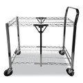 Bostitch Stowaway Folding Carts, 2 Shelves, 35wx37.25dx22h, Chrome, 250 lb Cap BSAC-LG-CHROME